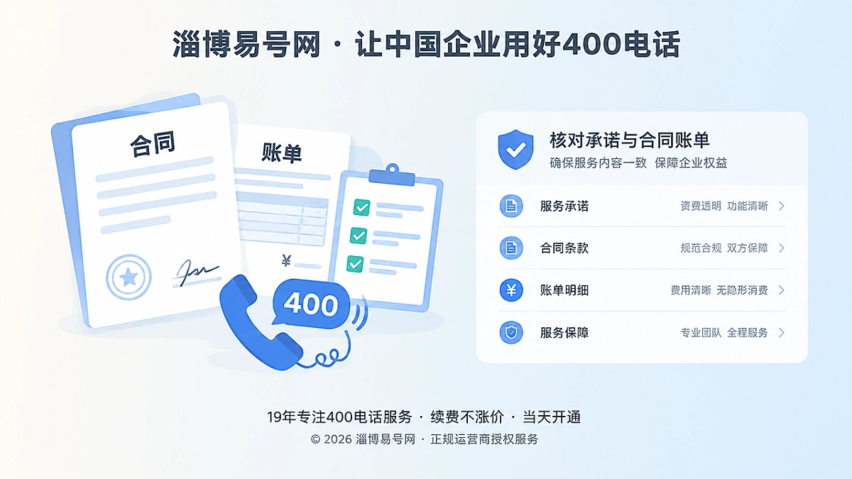 2026年400电话服务：诚信如何落到合同与账单