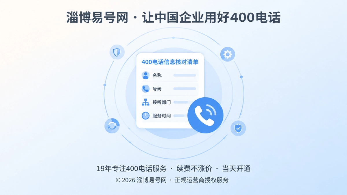 企业信息核对清单与电话图标聚焦展示400电话信息治理